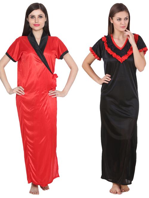 frill detail nighty & robe set - 15464974 - Standard Image - 1