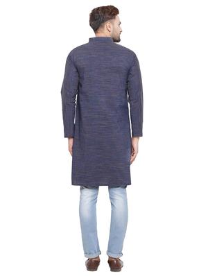 purple cotton long kurta - 15466045 - Standard Image - 3