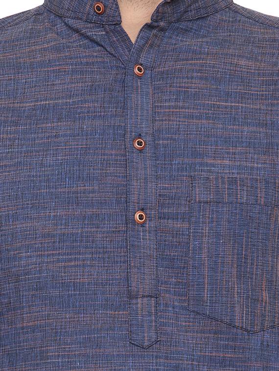 purple cotton long kurta - 15466045 - Zoom Image - 4