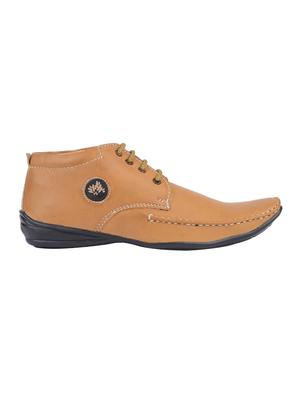 tan leatherette lace up shoes - 15466704 - Standard Image - 2