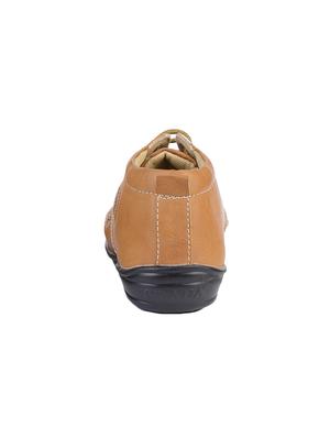tan leatherette lace up shoes - 15466704 - Standard Image - 4