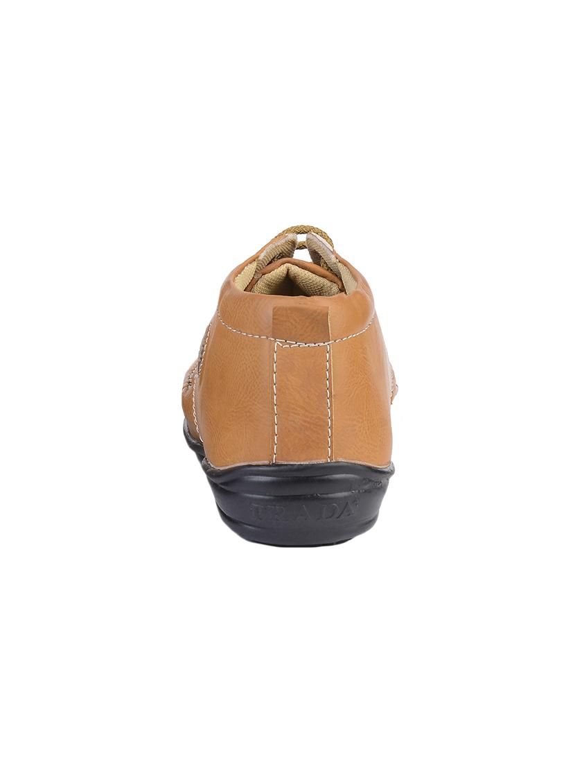tan leatherette lace up shoes - 15466704 - Zoom Image - 4