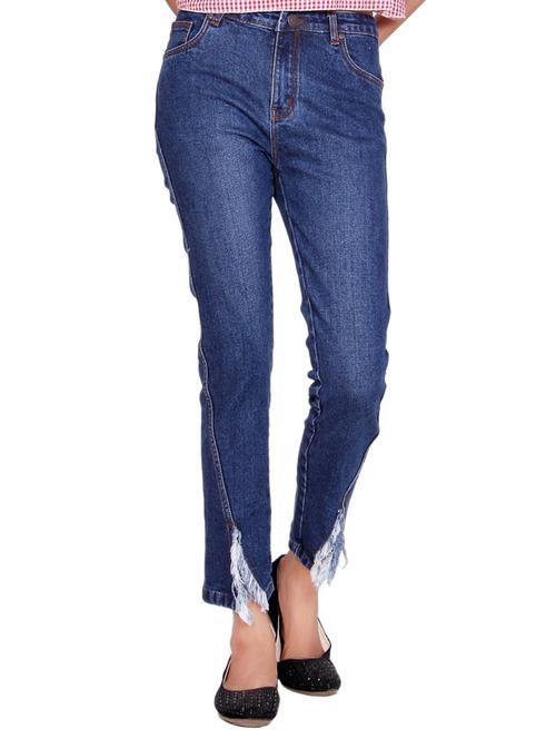 stone washed frayed jeans - 15467201 - Standard Image - 1