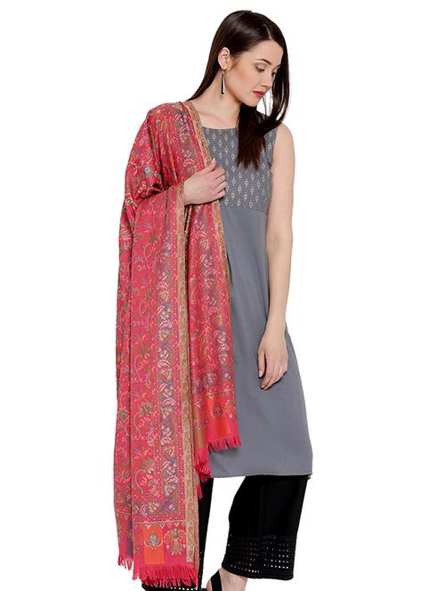 paisley jacquard pashmina shawl - 15468080 - Standard Image - 1