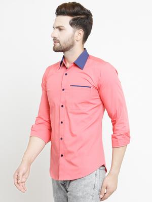 pink cotton casual shirt - 15468309 - Standard Image - 2