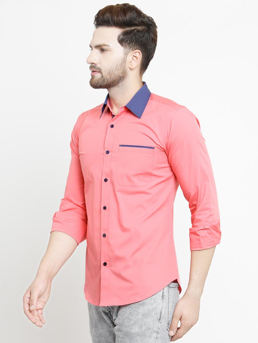 pink cotton casual shirt - 15468309 - Zoom Image - 2