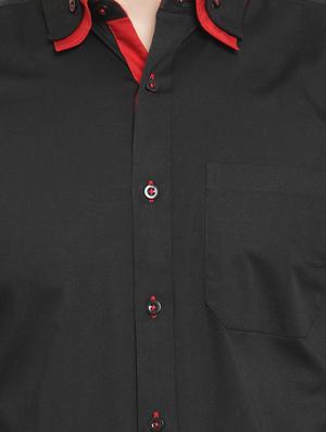 black cotton casual shirt - 15468314 - Standard Image - 3