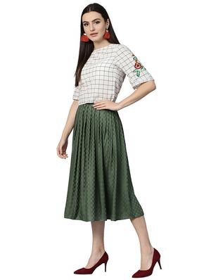 checkered top & pleated skirt set - 15468450 - Standard Image - 2