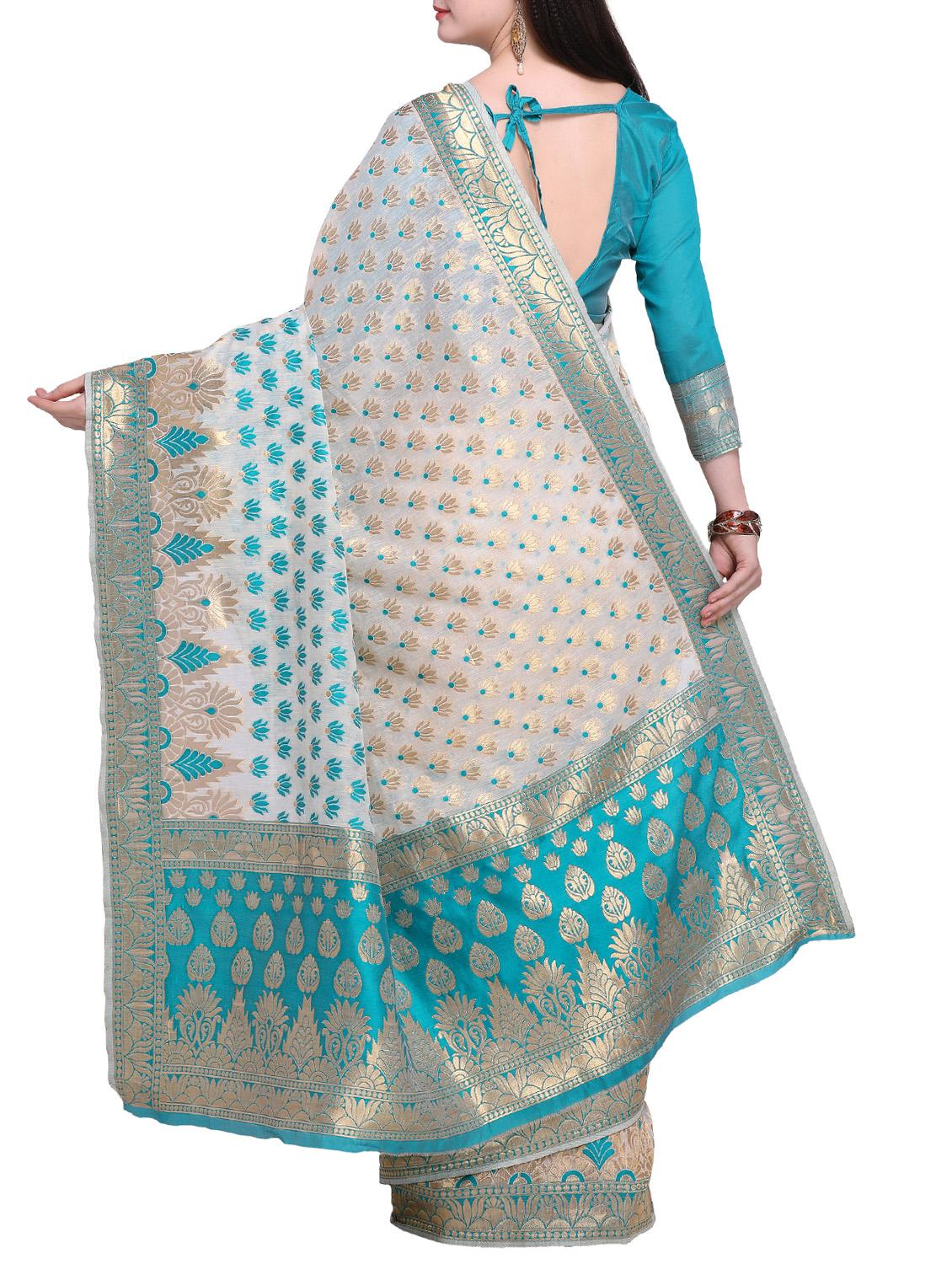 self design kanjivaram saree with blouse - 15468619 - Zoom Image - 2