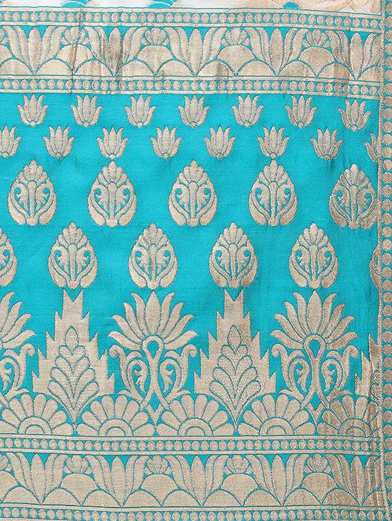 self design kanjivaram saree with blouse - 15468619 - Zoom Image - 4