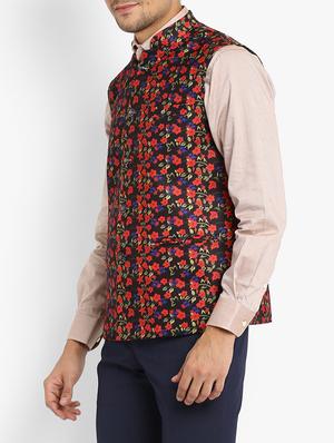 multi colored cotton nehru jacket - 15468705 - Standard Image - 2