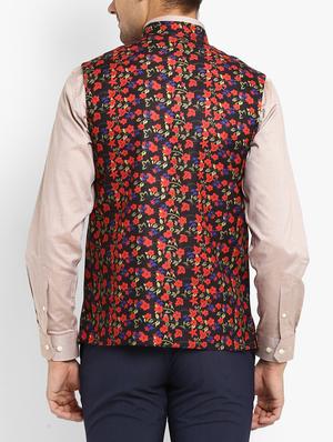 multi colored cotton nehru jacket - 15468705 - Standard Image - 3