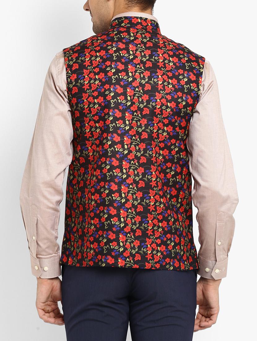 multi colored cotton nehru jacket - 15468705 - Zoom Image - 3