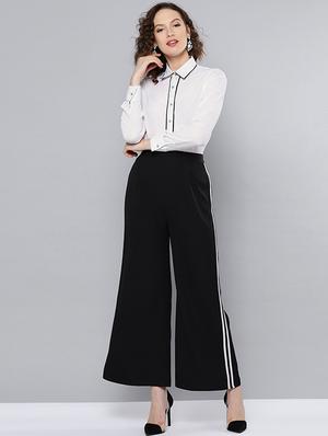 contrast piping long sleeved shirt - 15469331 - Standard Image - 4