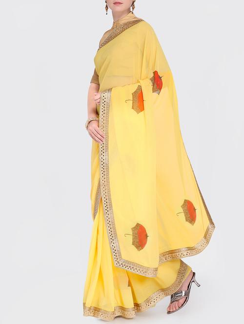 embellished border conversational printed saree with blouse - 15469477 - Standard Image - 1