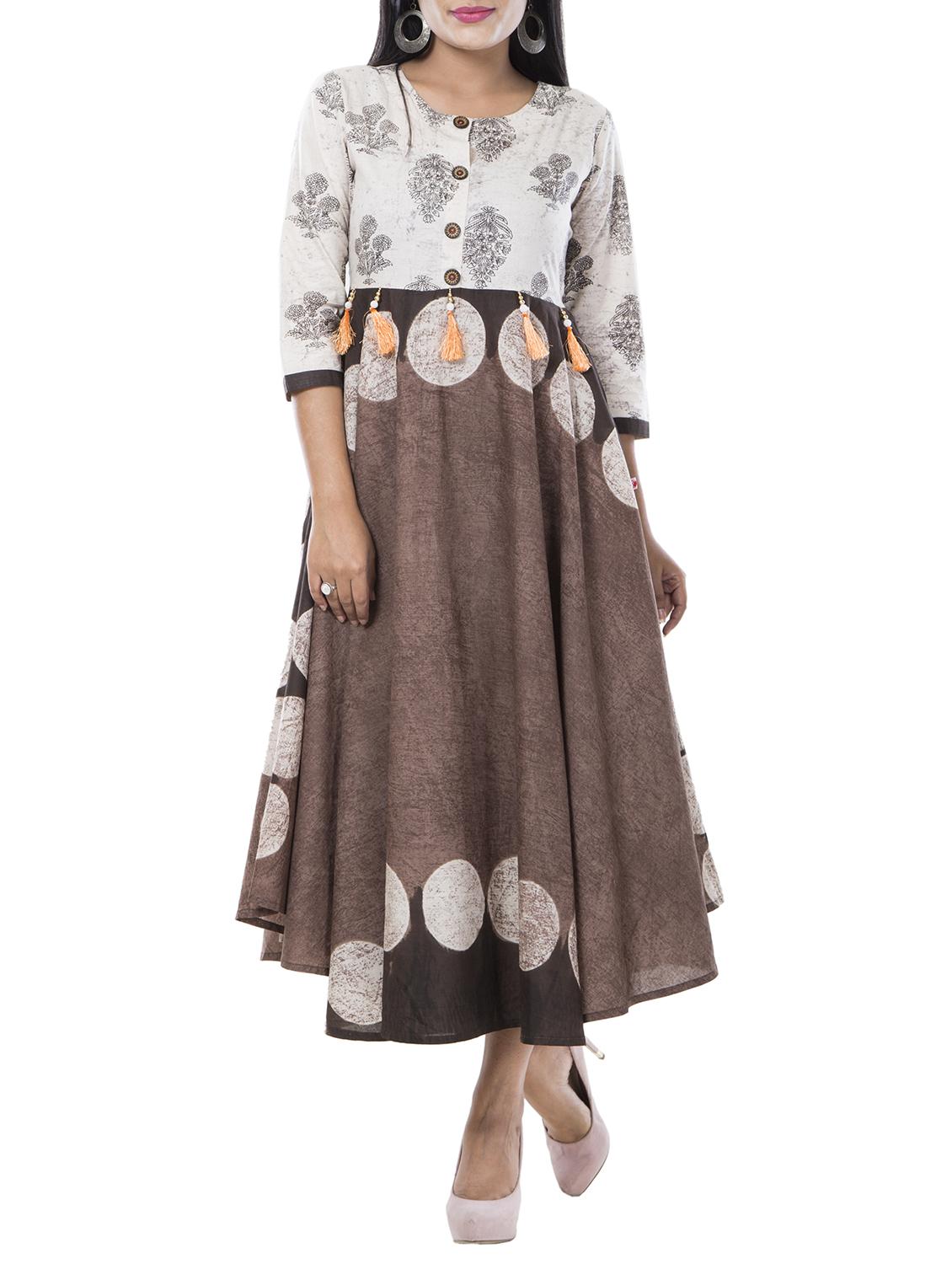 flared printed ethnic dress - 15469638 - Zoom Image - 1