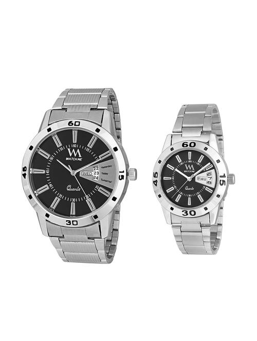 wm set of 2 analog couple watch ddwm -008-bk-009-bk - 15470207 - Standard Image - 1
