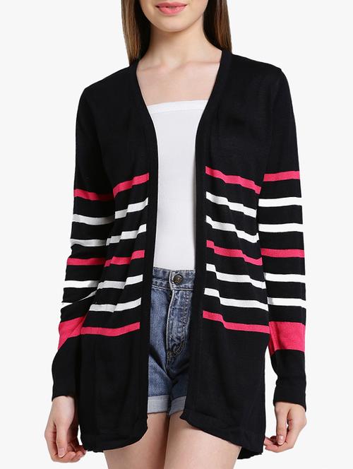 full sleeves striped shrug - 15471220 - Very Small Image - 1
