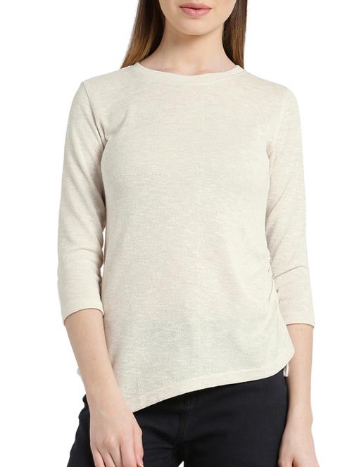 cream button detail asymmetric top - 15471255 - Standard Image - 1