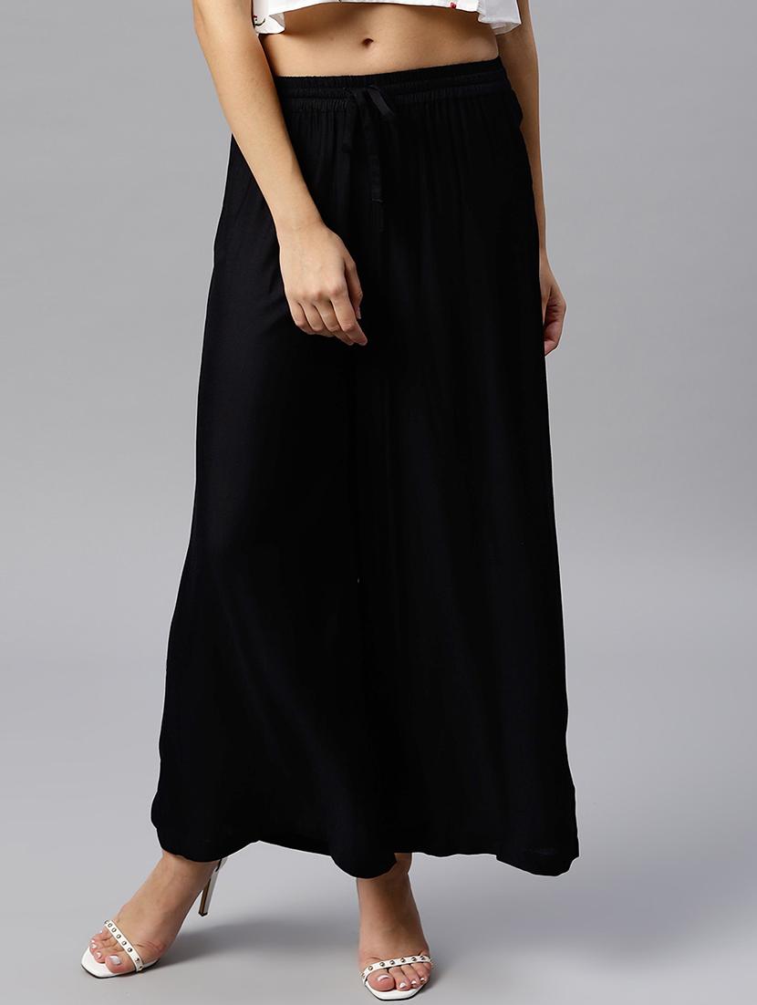 drawstring waist flared palazzo - 15471395 - Zoom Image - 1