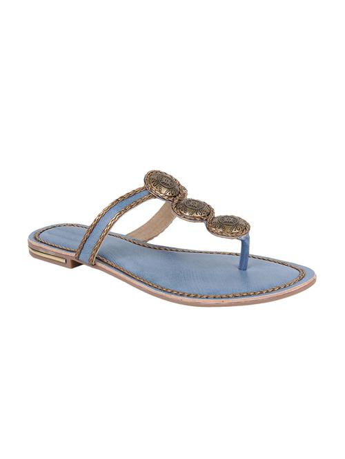 blue t-strap sandals - 15472076 - Standard Image - 1