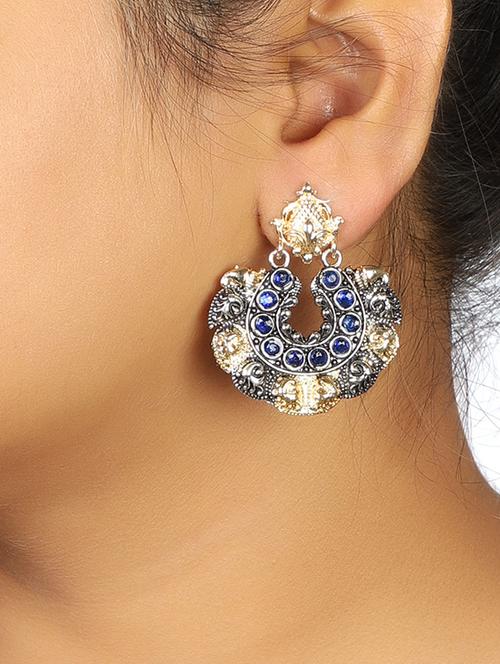 blue oxidized earrings - 15472513 - Standard Image - 1