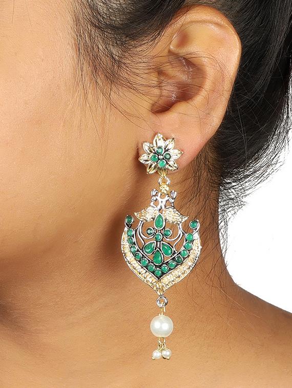 green oxidized earrings - 15472534 - Zoom Image - 1
