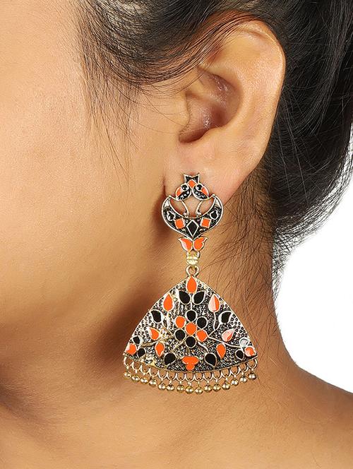 black brass drop earring - 15472575 - Standard Image - 1