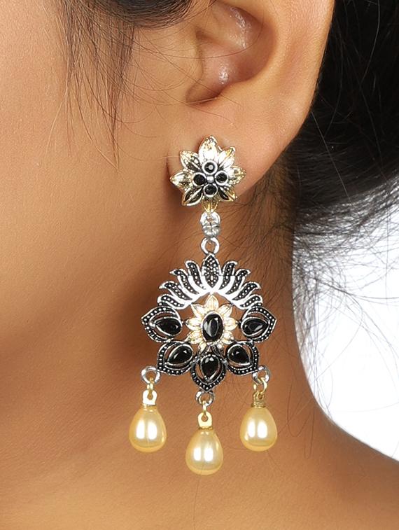black brass drop earring - 15472617 - Zoom Image - 1
