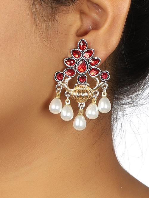 red brass drop earring - 15472640 - Standard Image - 1