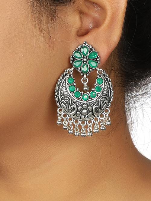 green brass drop earring - 15472646 - Standard Image - 1