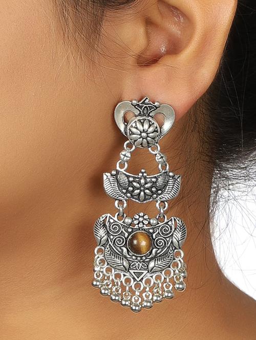yellow brass drop earring - 15472650 - Standard Image - 1