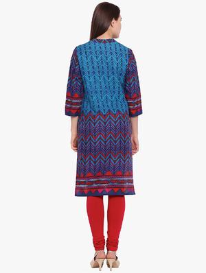 straight printed kurta - 15472714 - Standard Image - 3