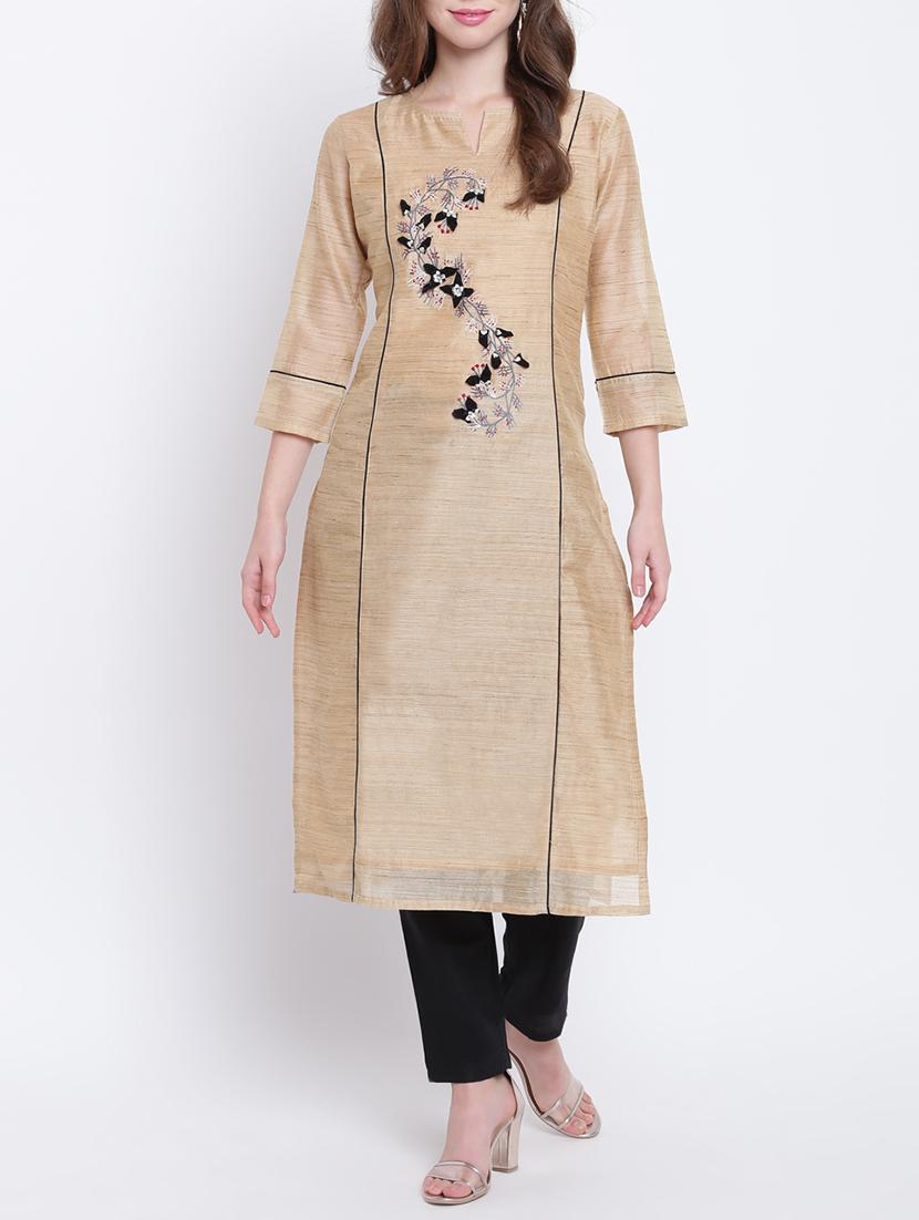 straight piping kurta - 15472771 - Zoom Image - 1