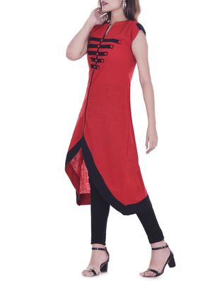 asymmetric color block kurta - 15472824 - Standard Image - 2