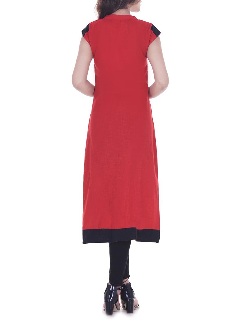 asymmetric color block kurta - 15472824 - Zoom Image - 3