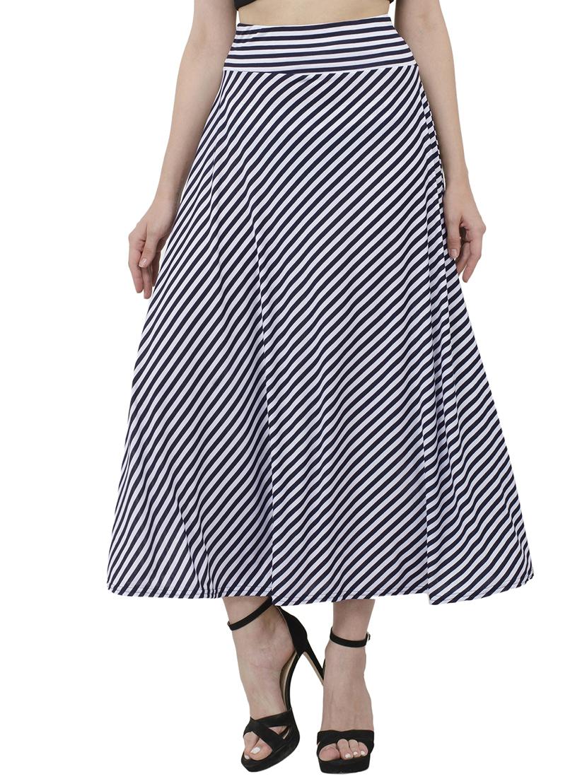 diagonal striped a-line skirt - 15472830 - Zoom Image - 1