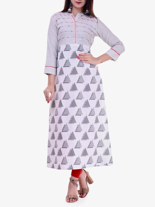 a-line printed kurta - 15472953 - Standard Image - 1