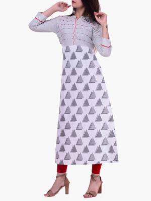 a-line printed kurta - 15472953 - Standard Image - 2