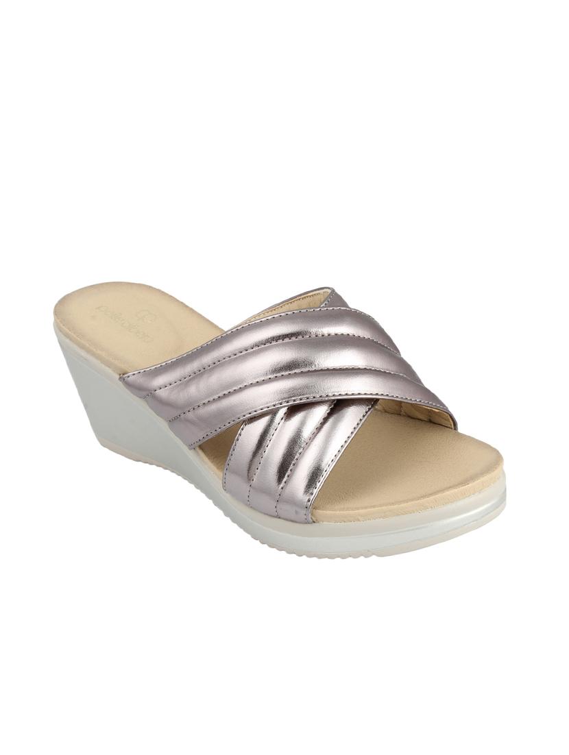 silver slip on wedges - 15473019 - Zoom Image - 1