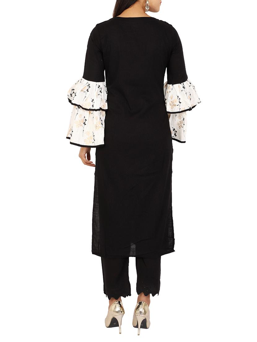 straight bell sleeves kurta - 15473138 - Zoom Image - 3
