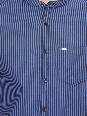 blue striped casual shirt - 15473195 - Standard Image - 5