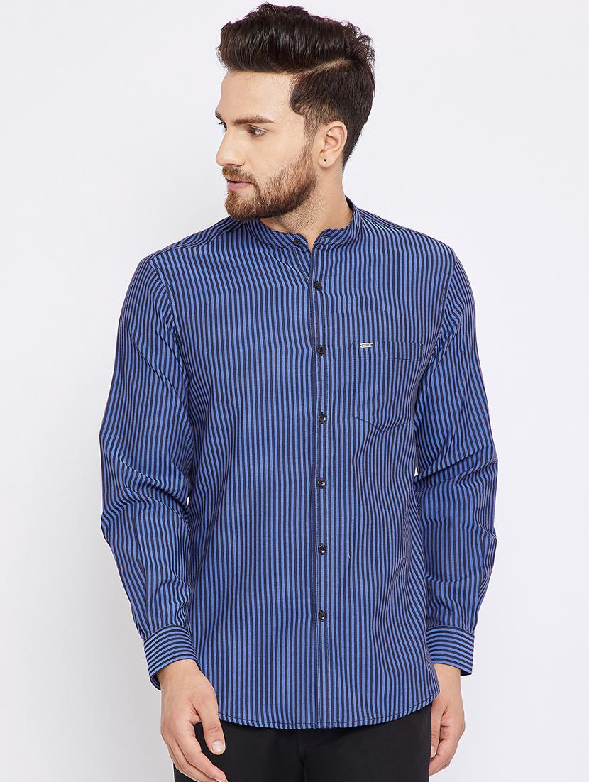 blue striped casual shirt - 15473195 - Zoom Image - 1