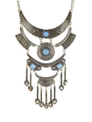 silver tone tribal necklace - 15473530 - Standard Image - 2