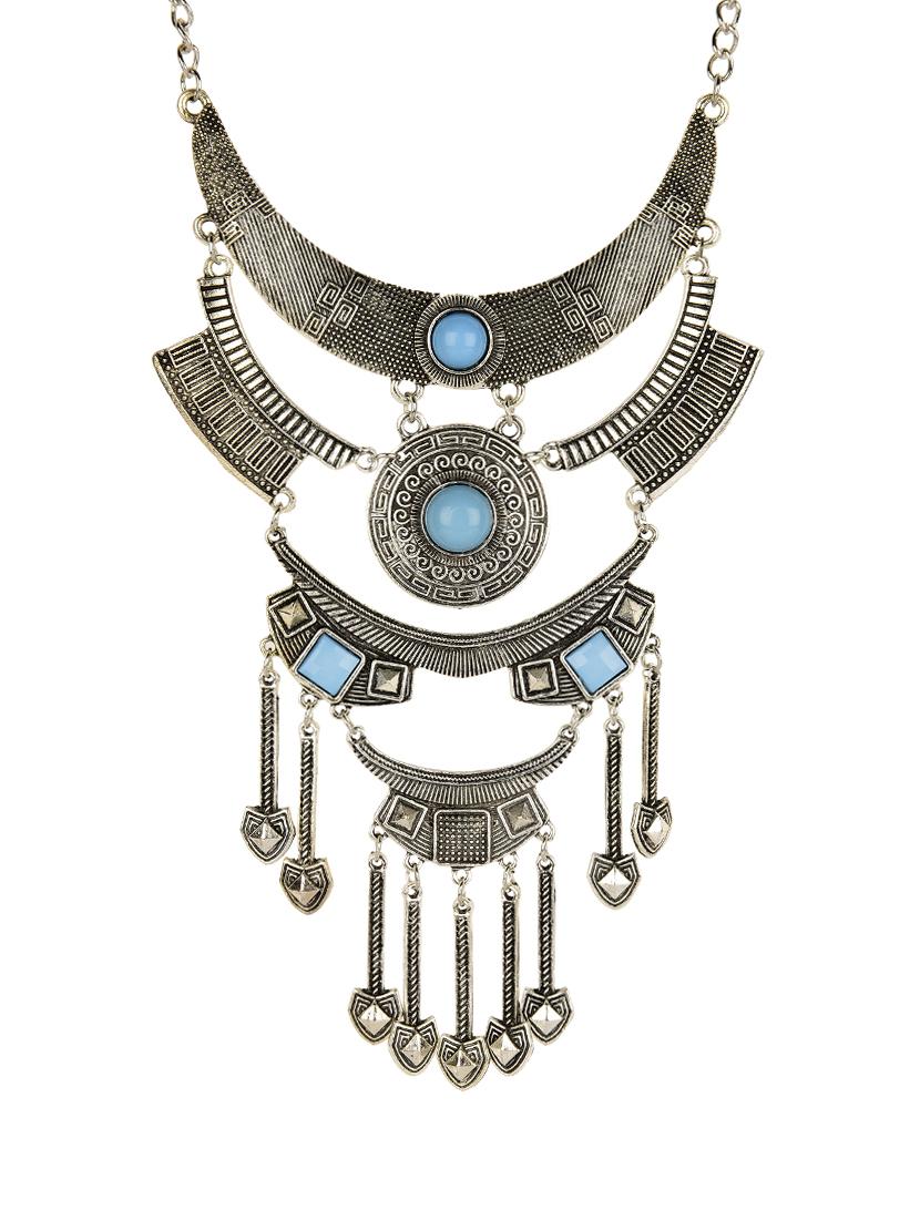 silver tone tribal necklace - 15473530 - Zoom Image - 2