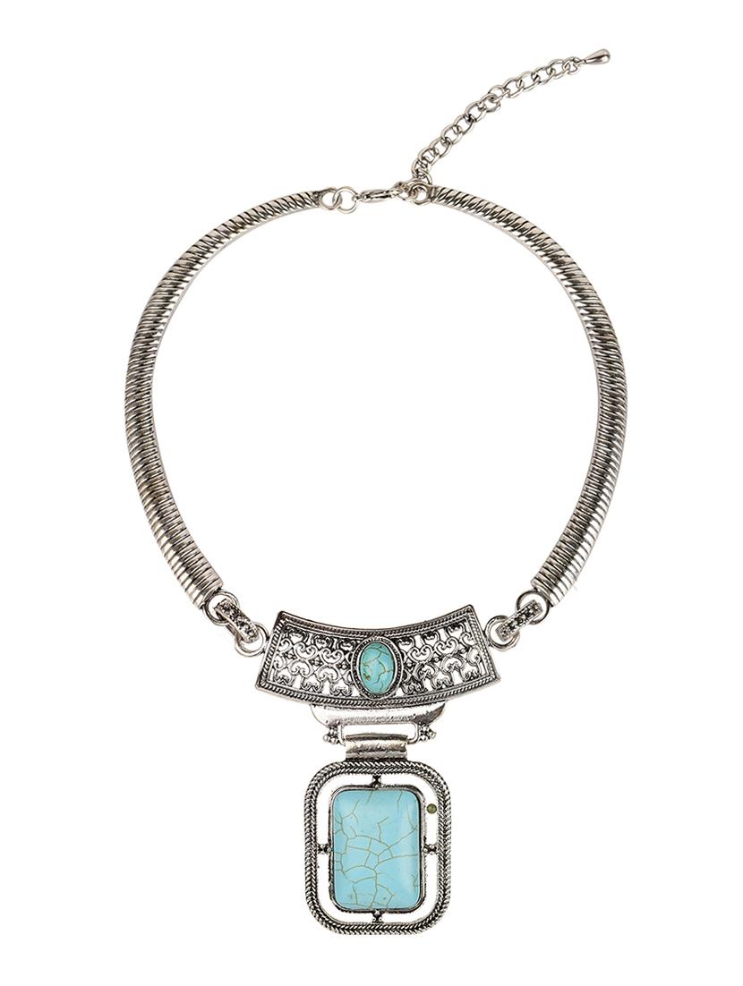 silver tone oxidised necklace - 15473534 - Zoom Image - 3