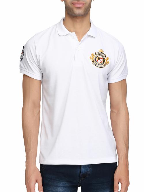 white cotton polo t-shirt - 15473693 - Standard Image - 1
