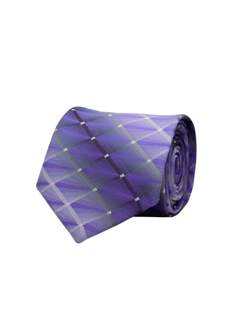 purple micro fiber tie with cufflink - 15473766 - Standard Image - 1