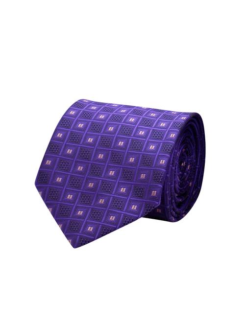 purple micro fiber tie with cufflinks & pocketsquare - 15473779 - Standard Image - 1