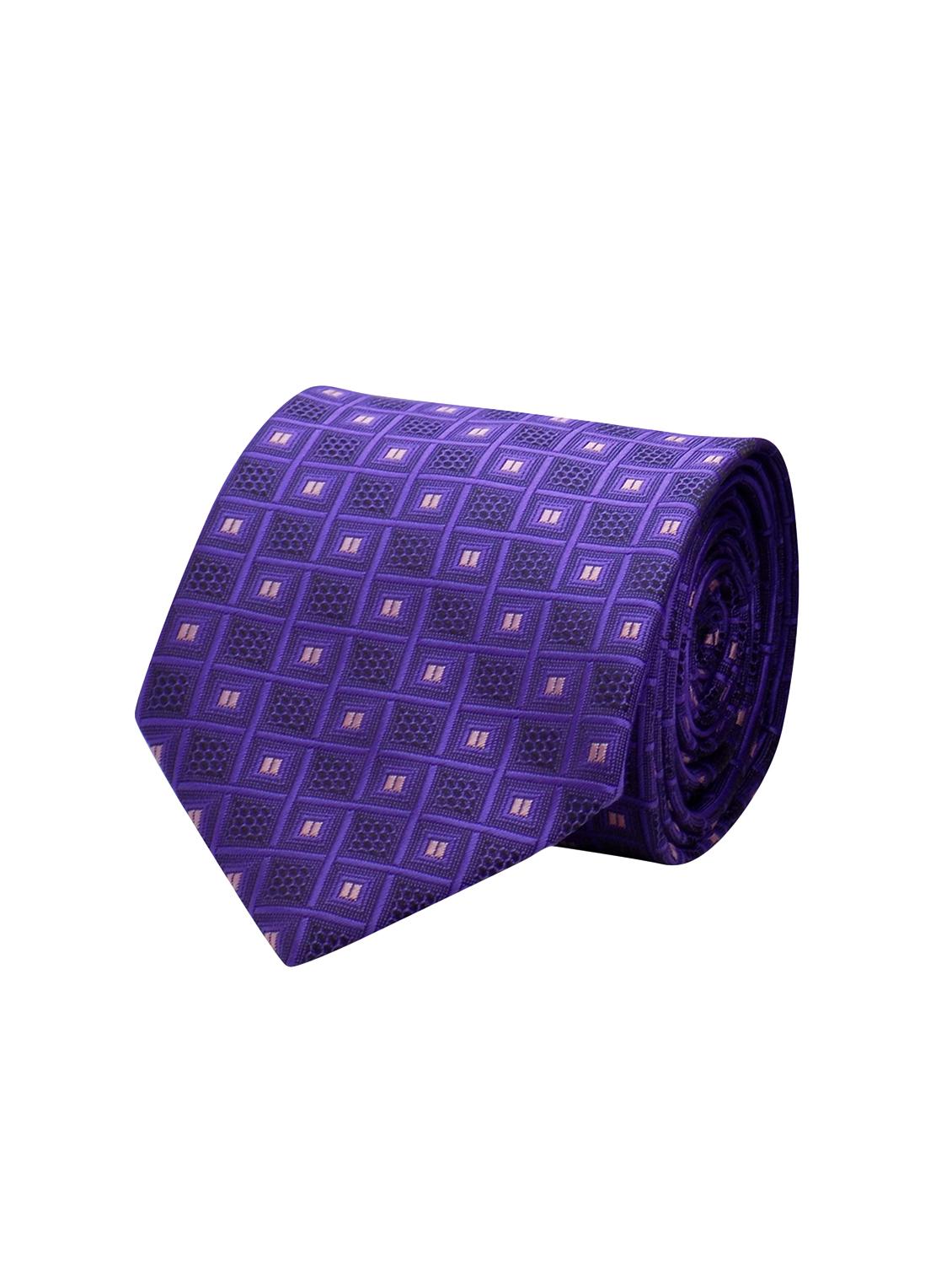 purple micro fiber tie with cufflinks & pocketsquare - 15473779 - Zoom Image - 1